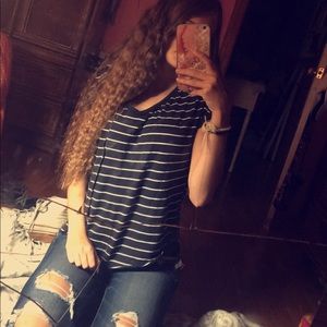 black & white striped tshirt